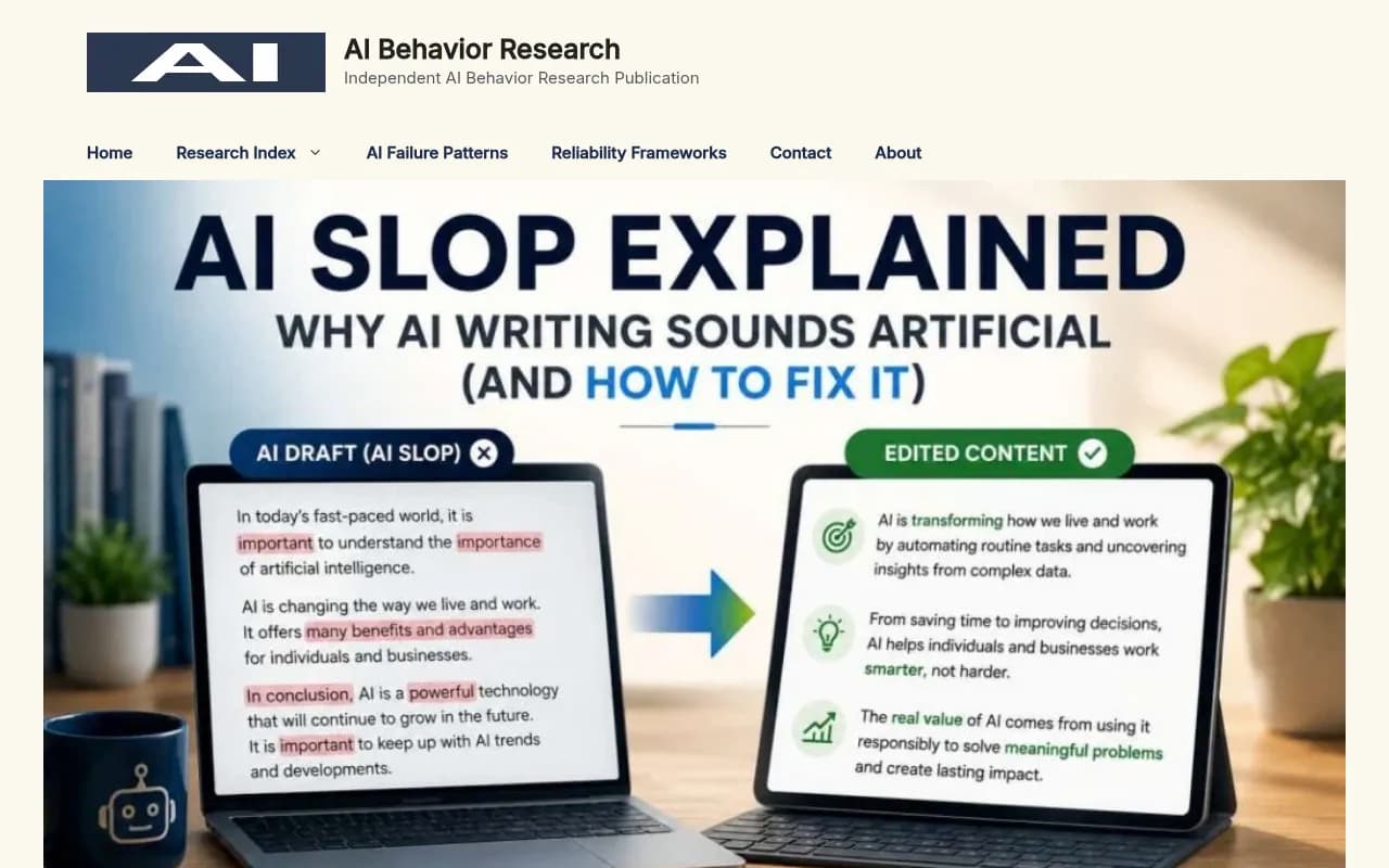 AI slop explainer comparing AI-generated content against AI slop as separate concepts