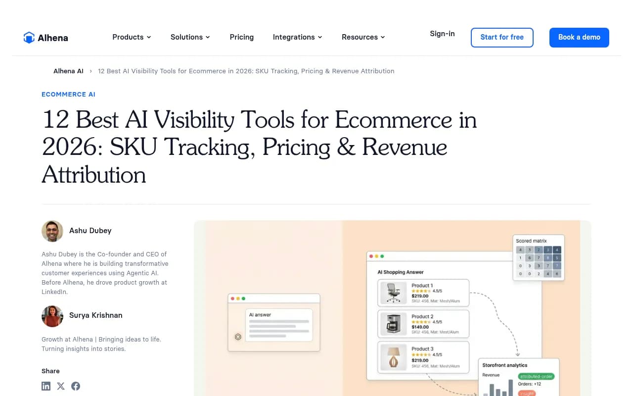 12 best AI visibility tools for ecommerce compared by SKU tracking, revenue attribution, and pricing in 2026