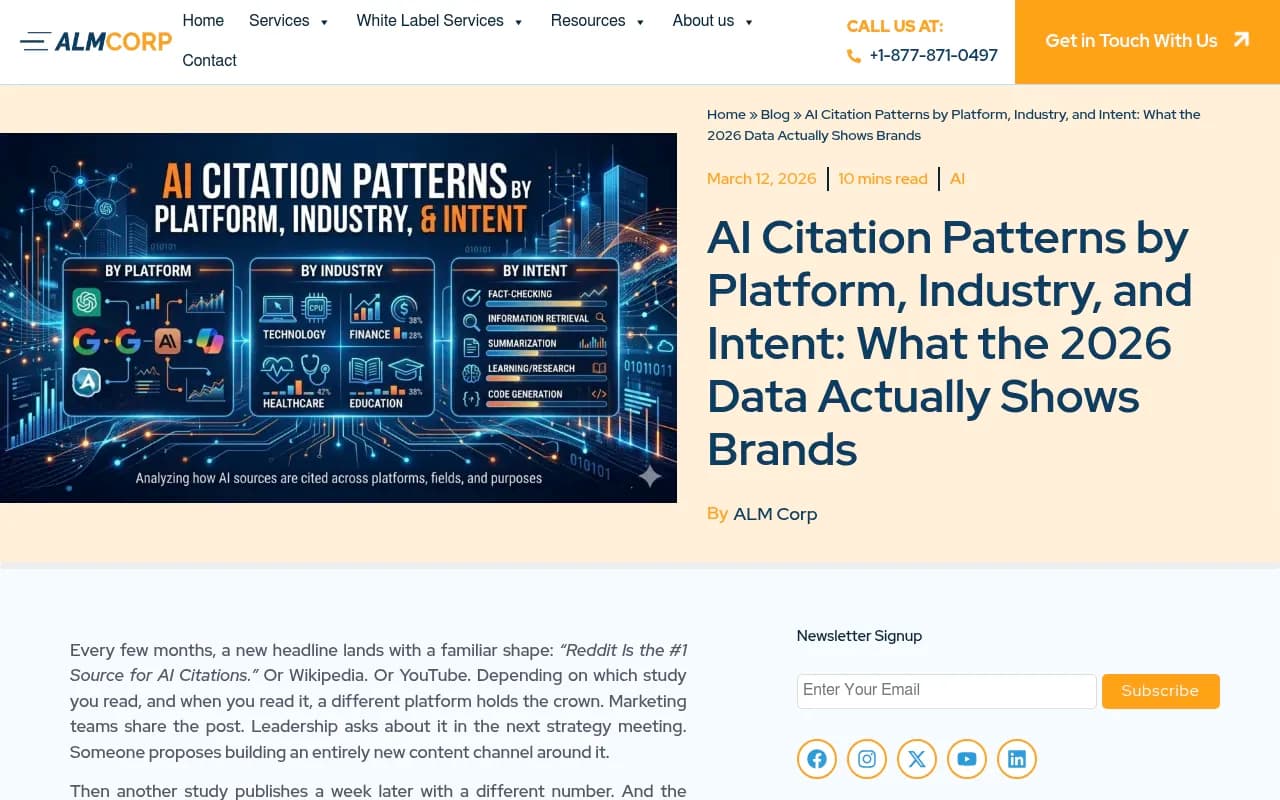 AI citation patterns by platform and industry - 2026 data analysis