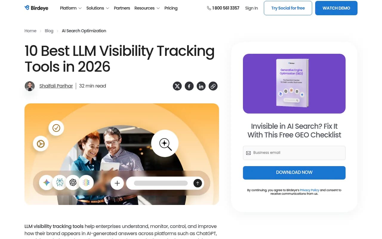 Overview of the best LLM visibility tracking tools evaluated for enterprise and multi-location brands in 2026