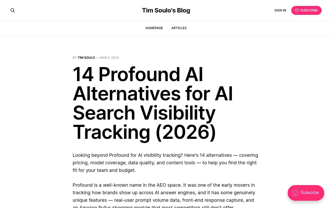 Overview of Profound AI alternatives and the GEO tool landscape in 2026