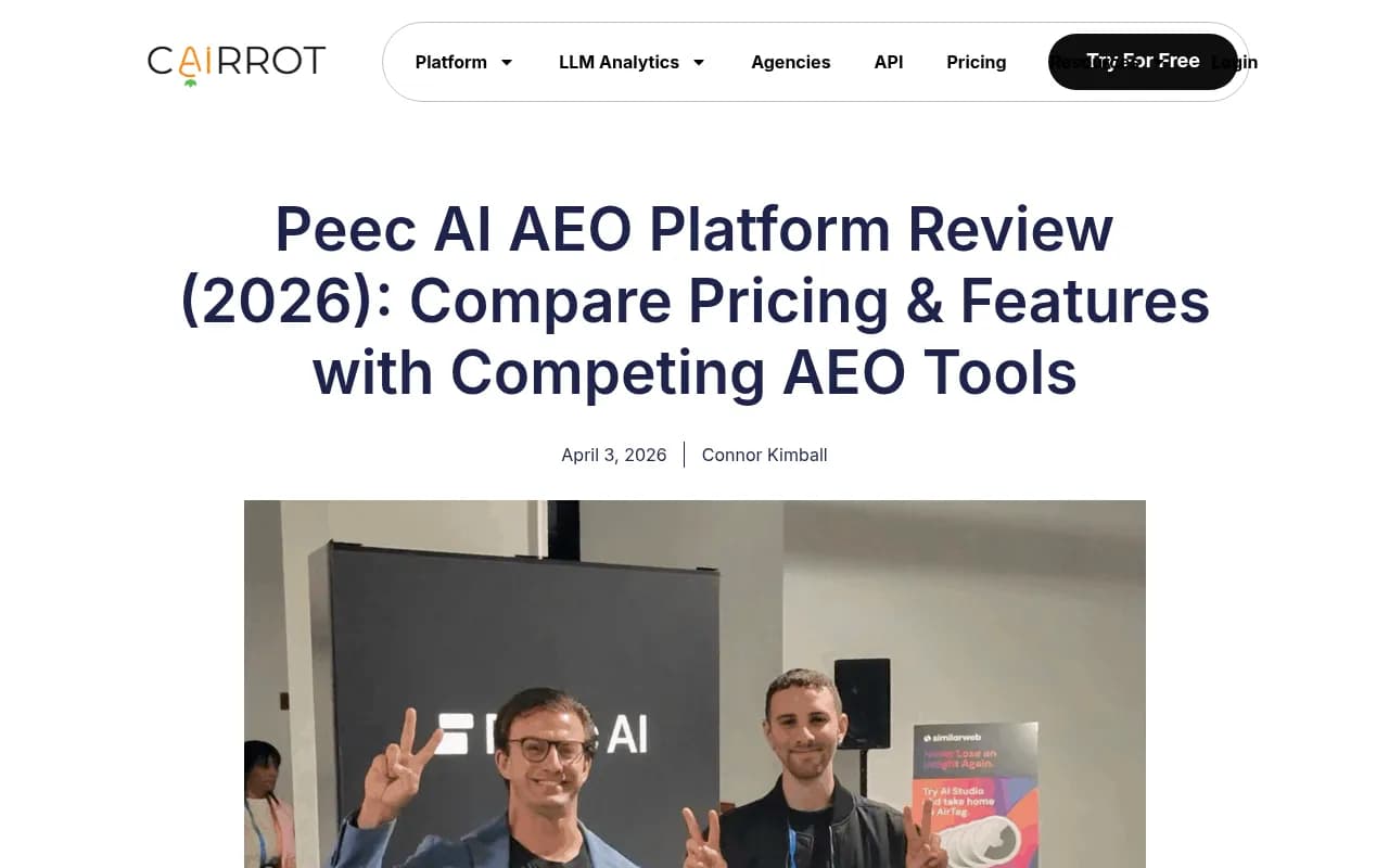 Cairrot's in-depth comparison of Peec AI against competing AEO platforms