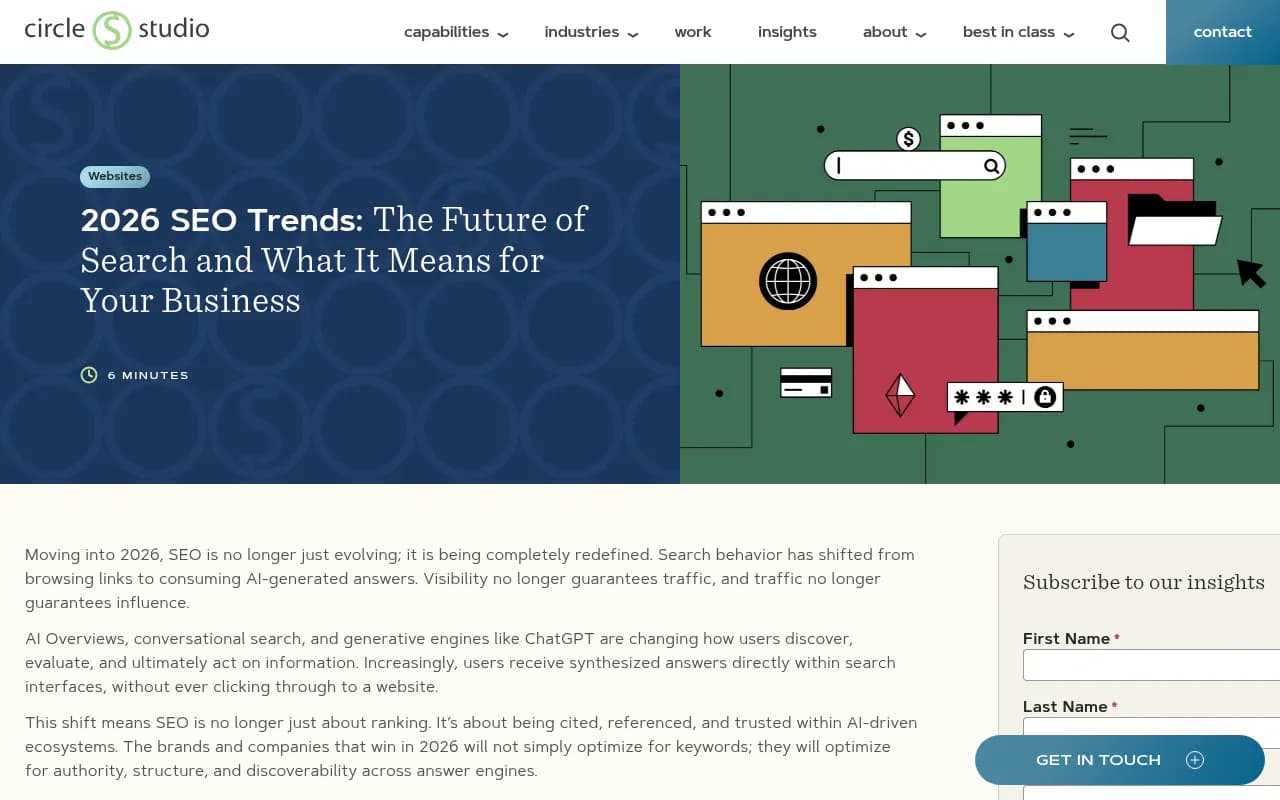 Circle S Studio's 2026 SEO trends article