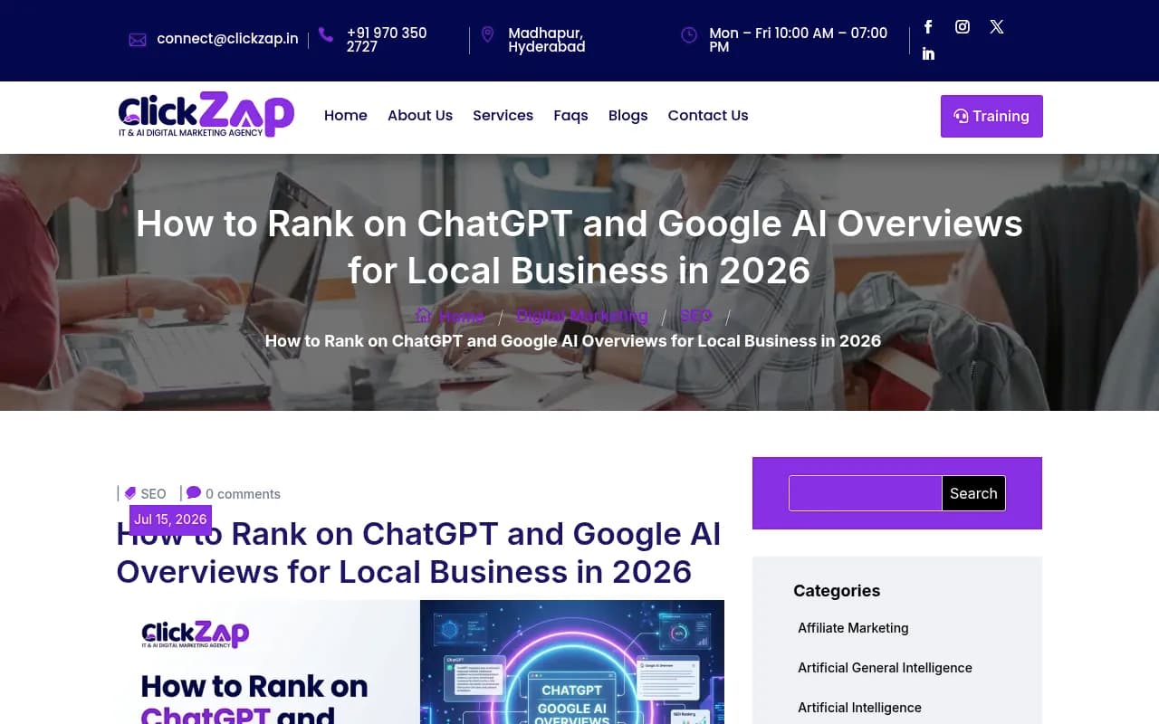 Overview of how ChatGPT and Google AI Overviews are being optimized for local business in 2026