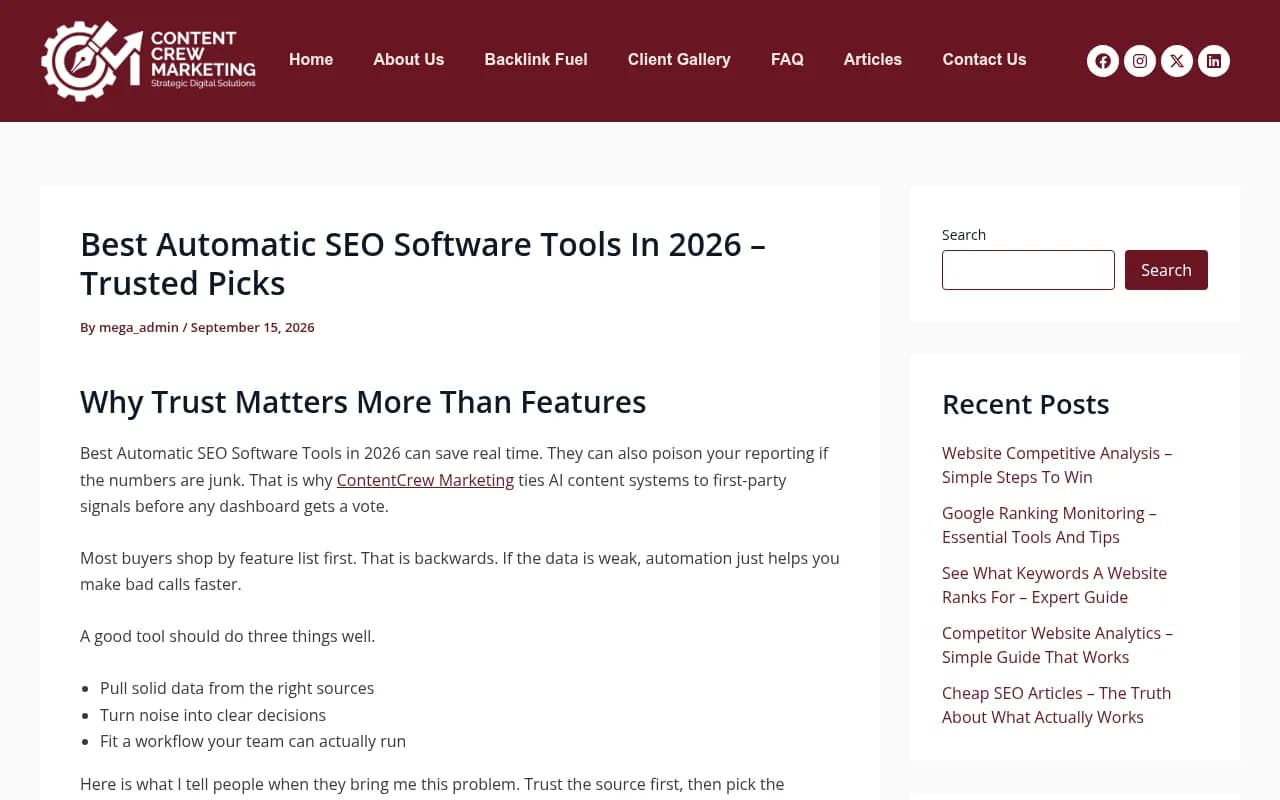 ContentCrew Marketing article on trusting first-party data before automating SEO