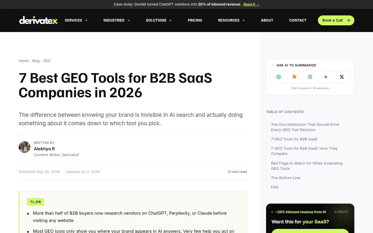 GEO tools overview for B2B SaaS companies in 2026