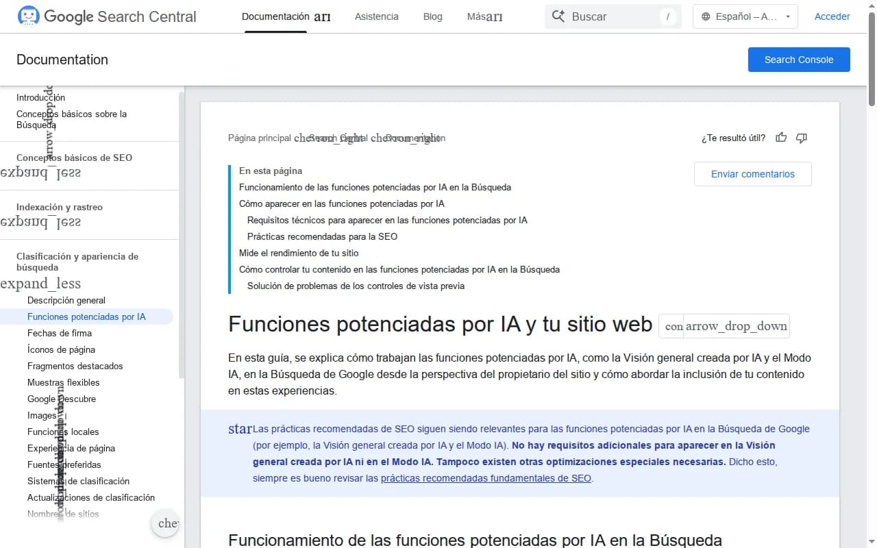 Google Search Central documentation on AI features and how they work for site owners