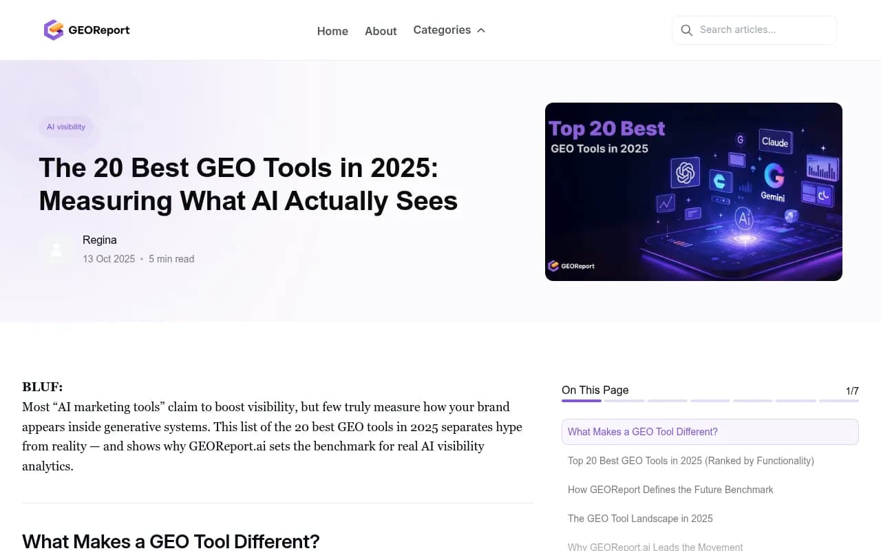 GEO tools ranked by functionality across analytics, content optimization, and AI visibility