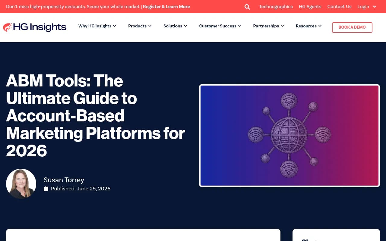 HG Insights guide to ABM tools and account-based marketing platforms for 2026