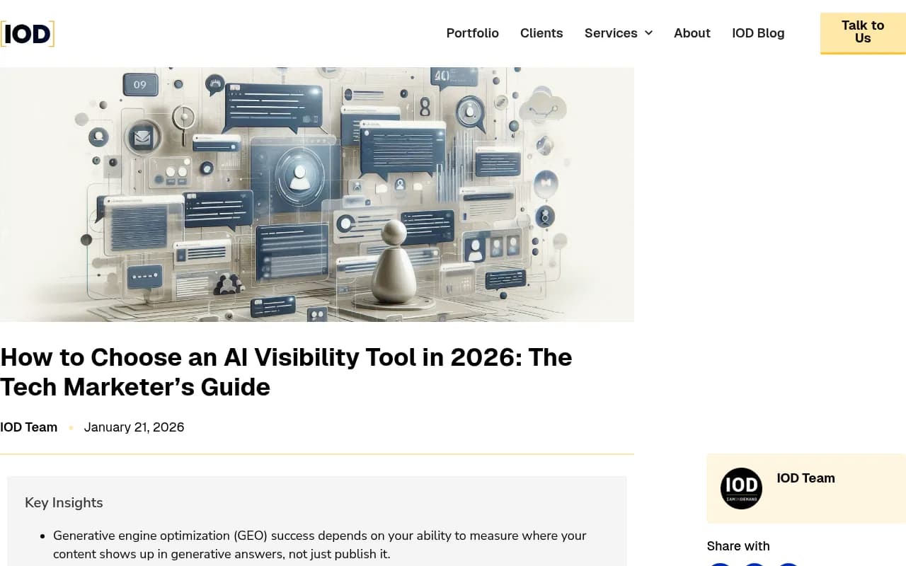 IOD's guide to choosing an AI visibility tool in 2026