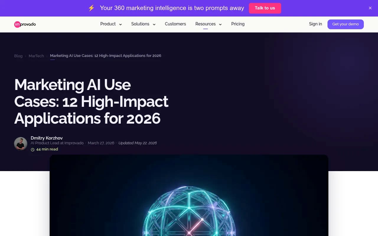Improvado guide on marketing AI use cases and data readiness