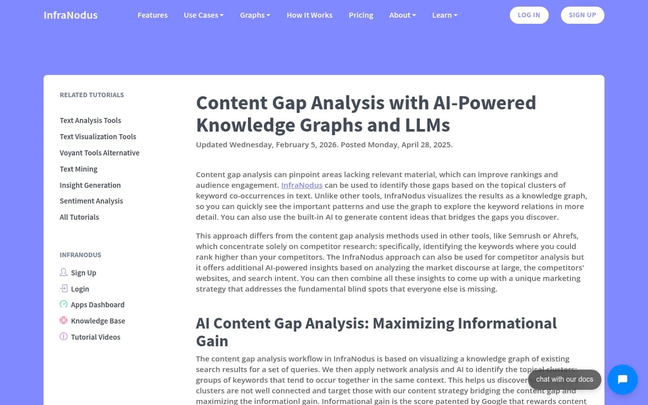 Screenshot showing citation analysis interface from InfraNodus