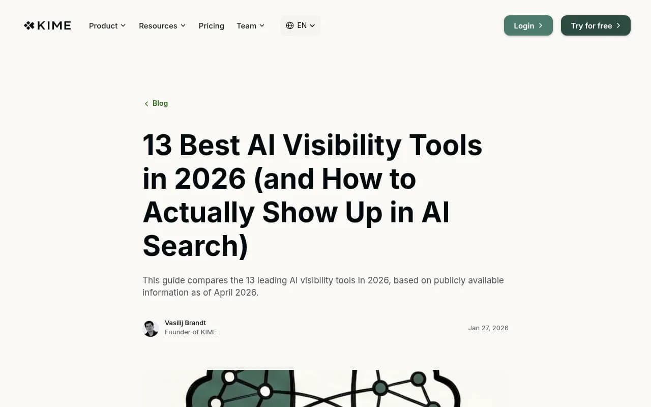 Comparison of AI visibility tools and their core feature sets in 2026