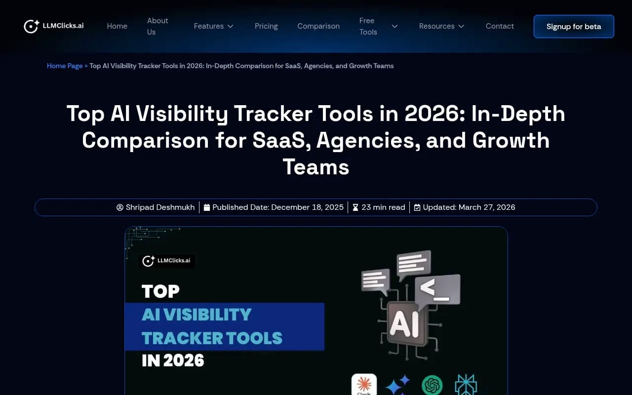 Comparison of top AI visibility tracker tools tested across 11 platforms in 2026