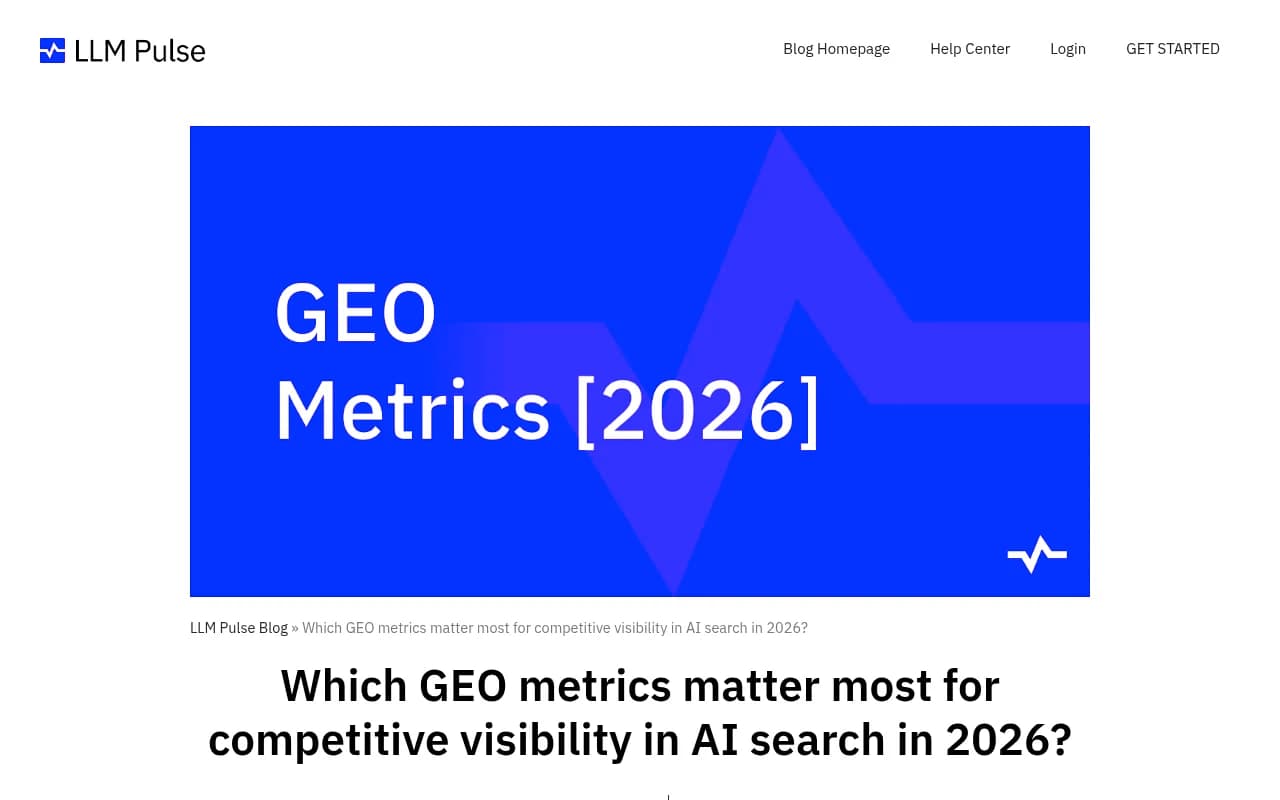 GEO metrics dashboard showing brand mentions and visibility scores