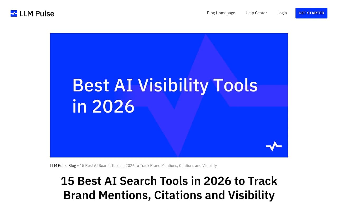 LLM Pulse's roundup of the best AI visibility tools in 2026, showing how the category has matured