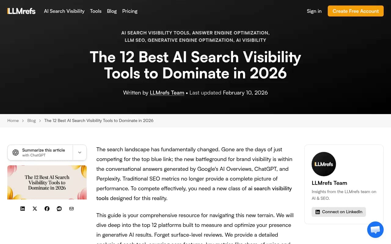 AI search visibility dashboard showing product mention tracking