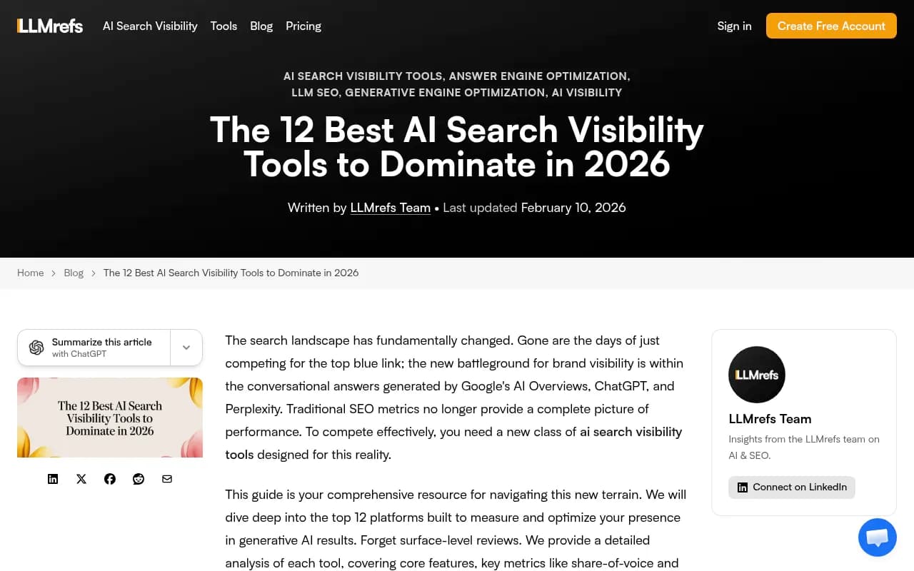 AI search visibility tools comparison and feature breakdown