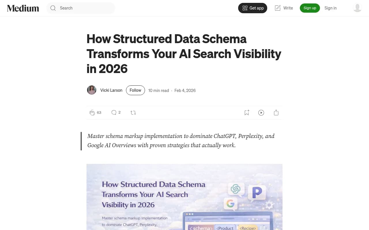 Schema markup and AI search visibility research overview