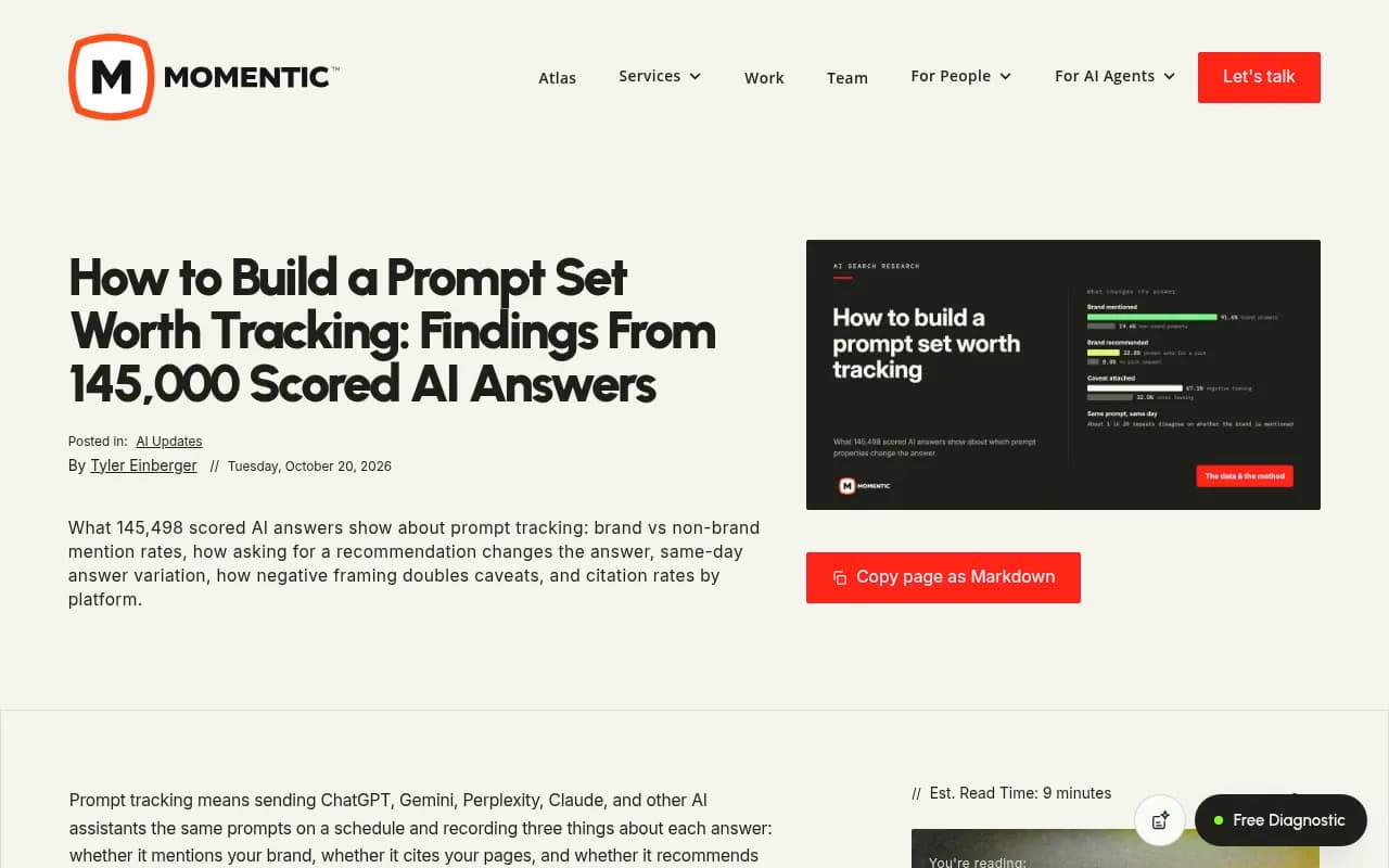 Momentic's guide to building a prompt set worth tracking