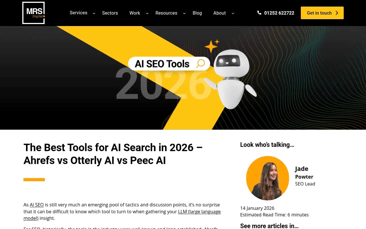 Comparison of AI search tools including Otterly.AI and Peec.ai