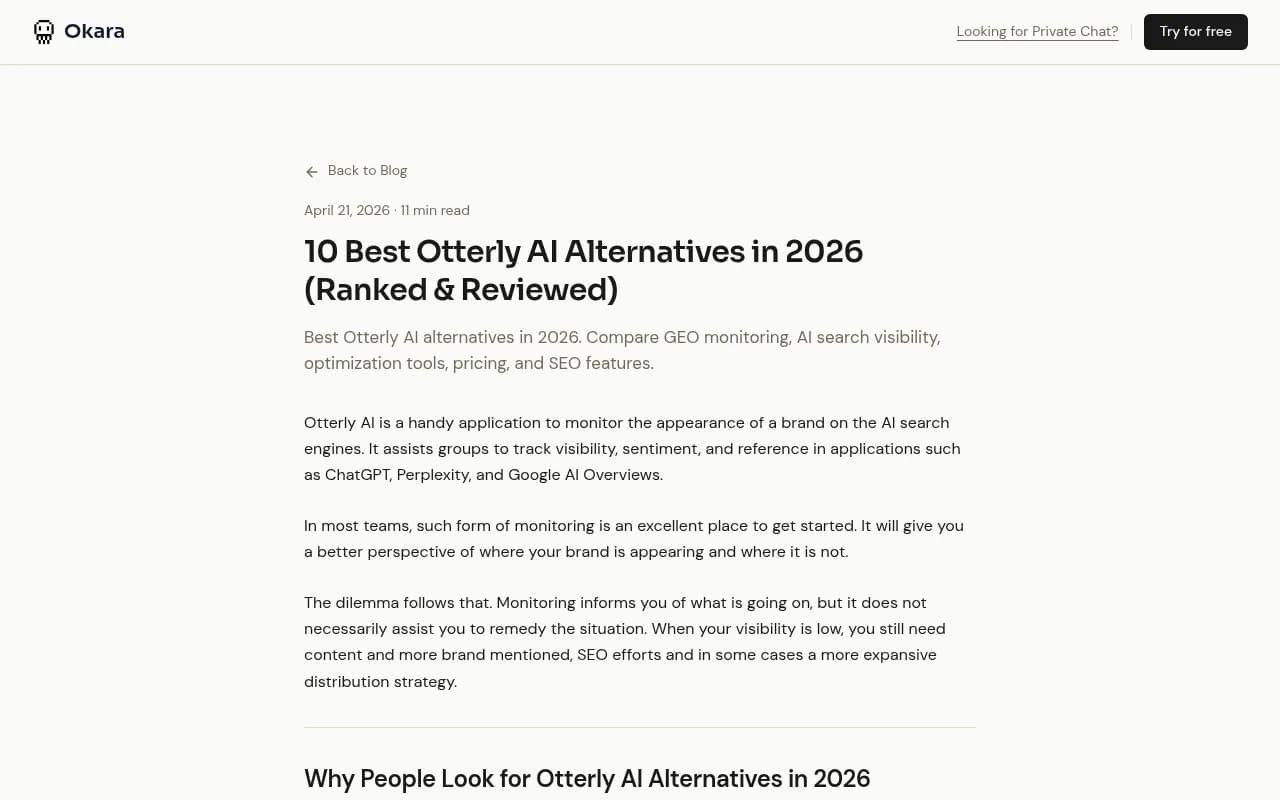 Overview of Otterly AI alternatives ranked and reviewed for 2026