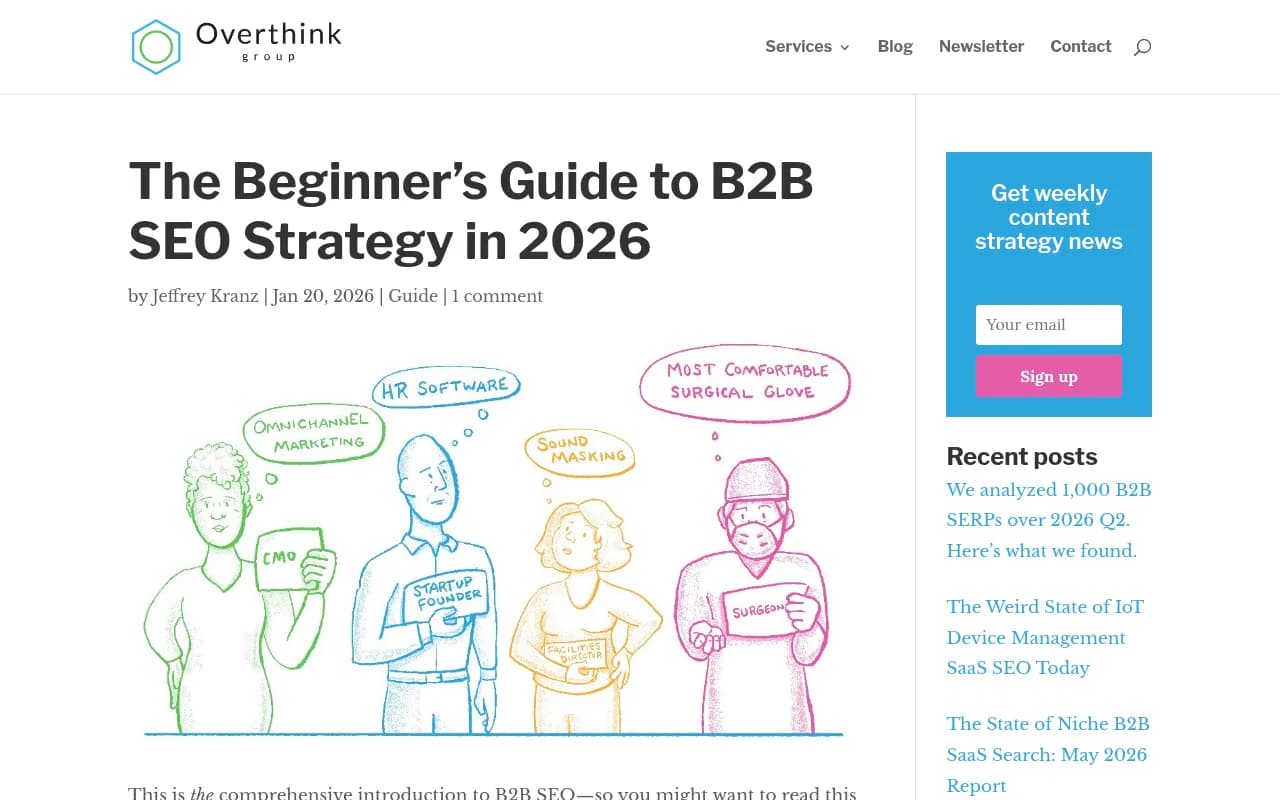 B2B SEO strategy guide for 2026 showing the shift from traffic-focused to exposure-focused content