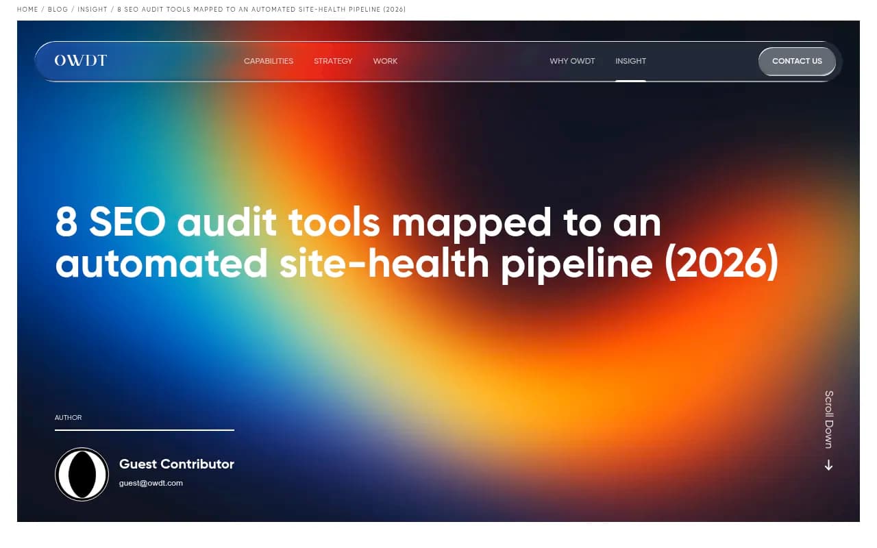 OWDT's guide mapping audit tools to an automated site-health pipeline