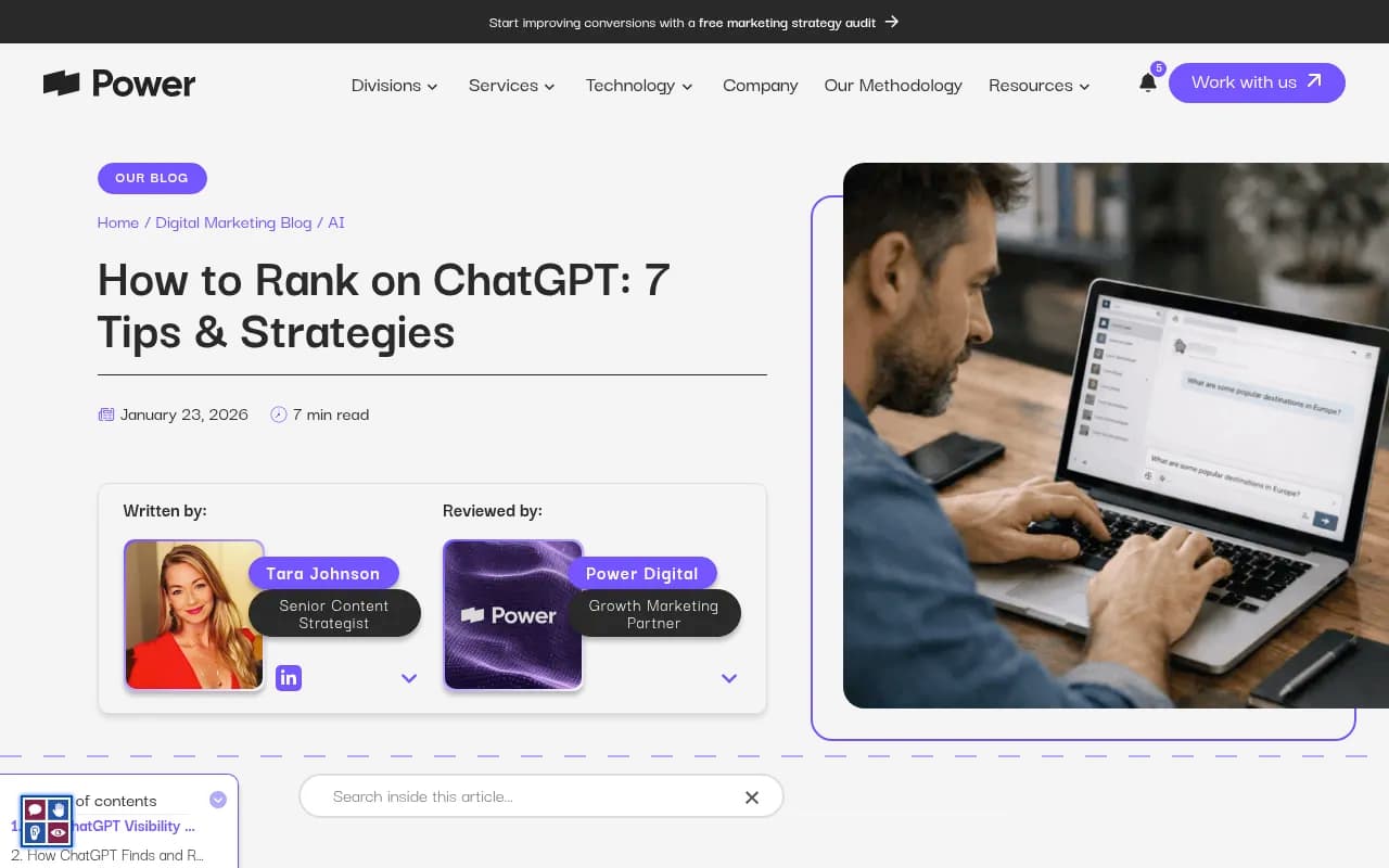 Power Digital's guide on ranking in ChatGPT