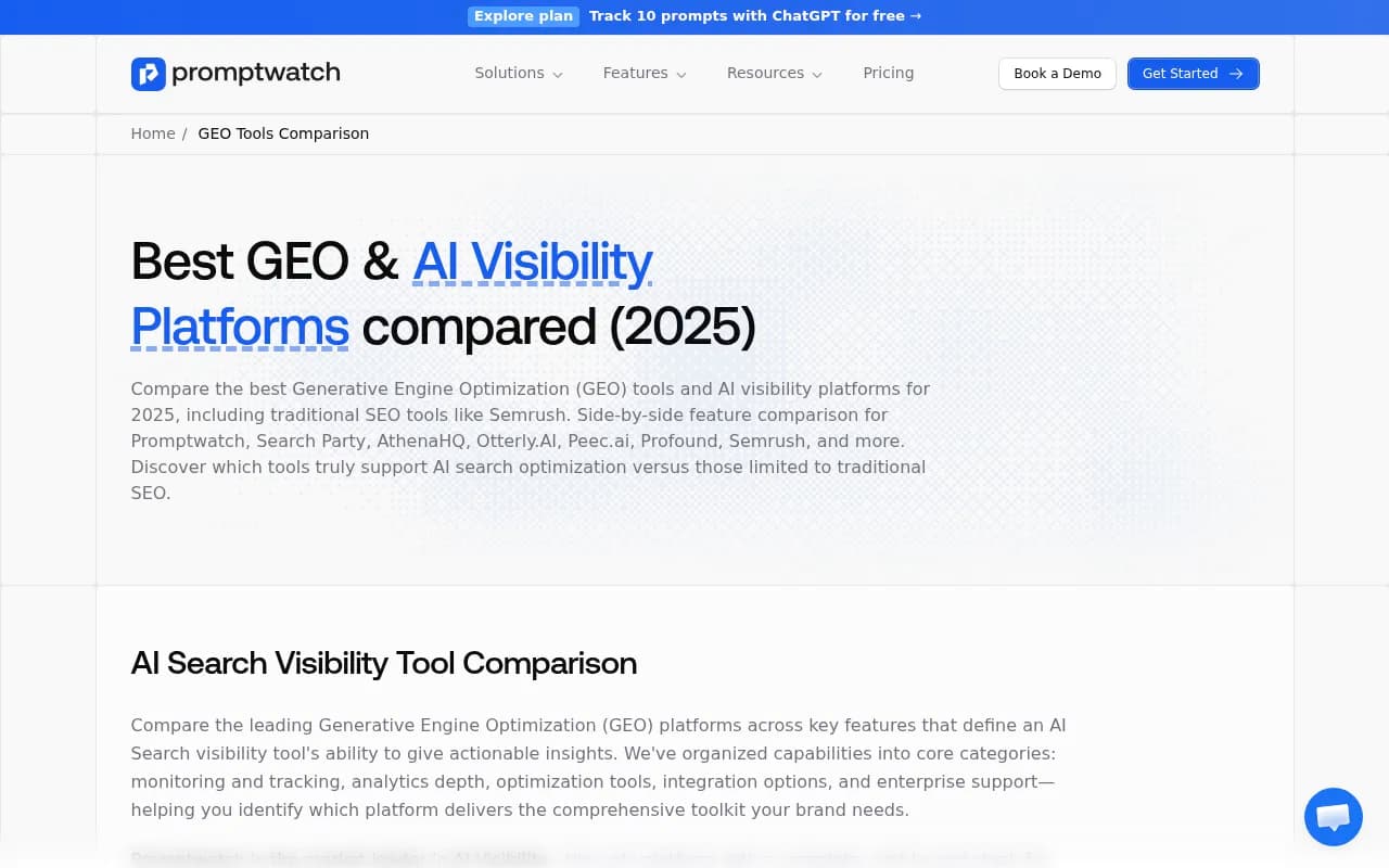 Comparison of leading GEO and AI visibility platforms for 2025/2026