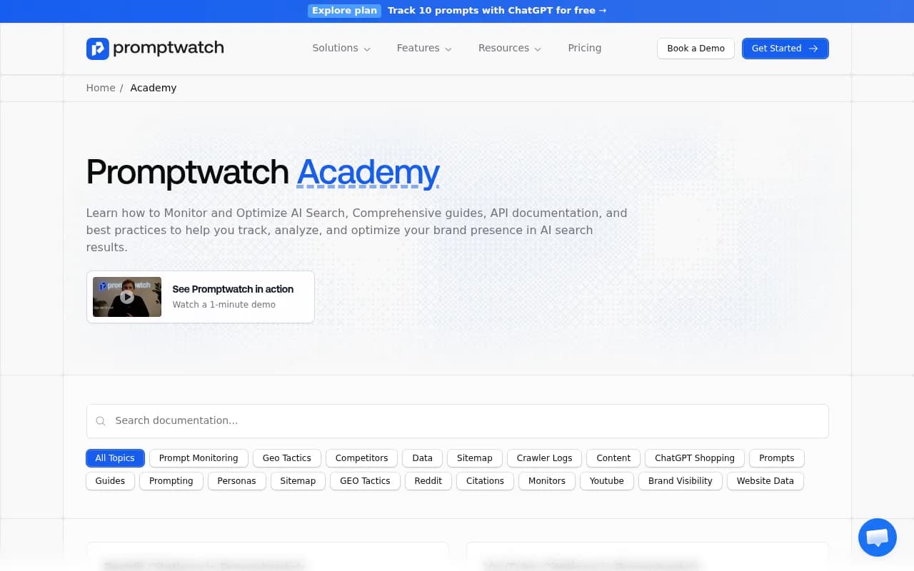 Promptwatch Academy -- guides for monitoring and optimizing AI search visibility