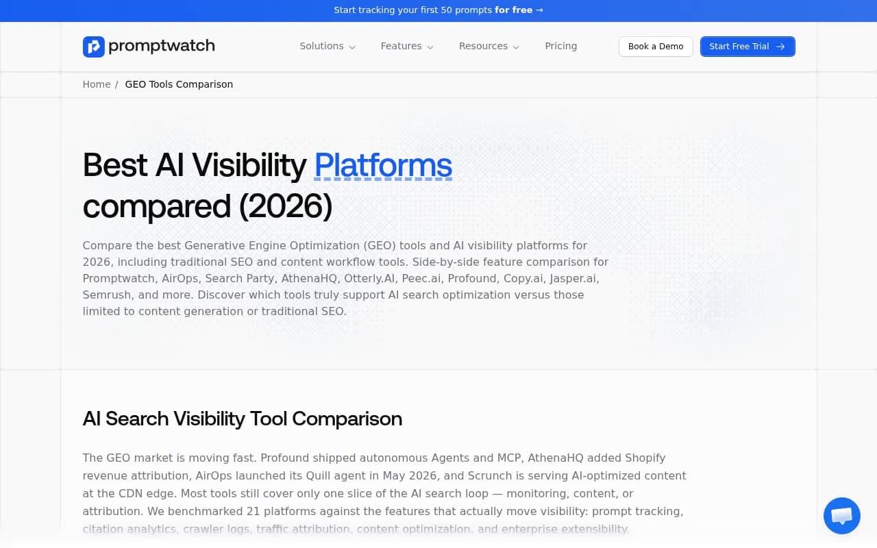 GEO platform comparison landscape for 2026