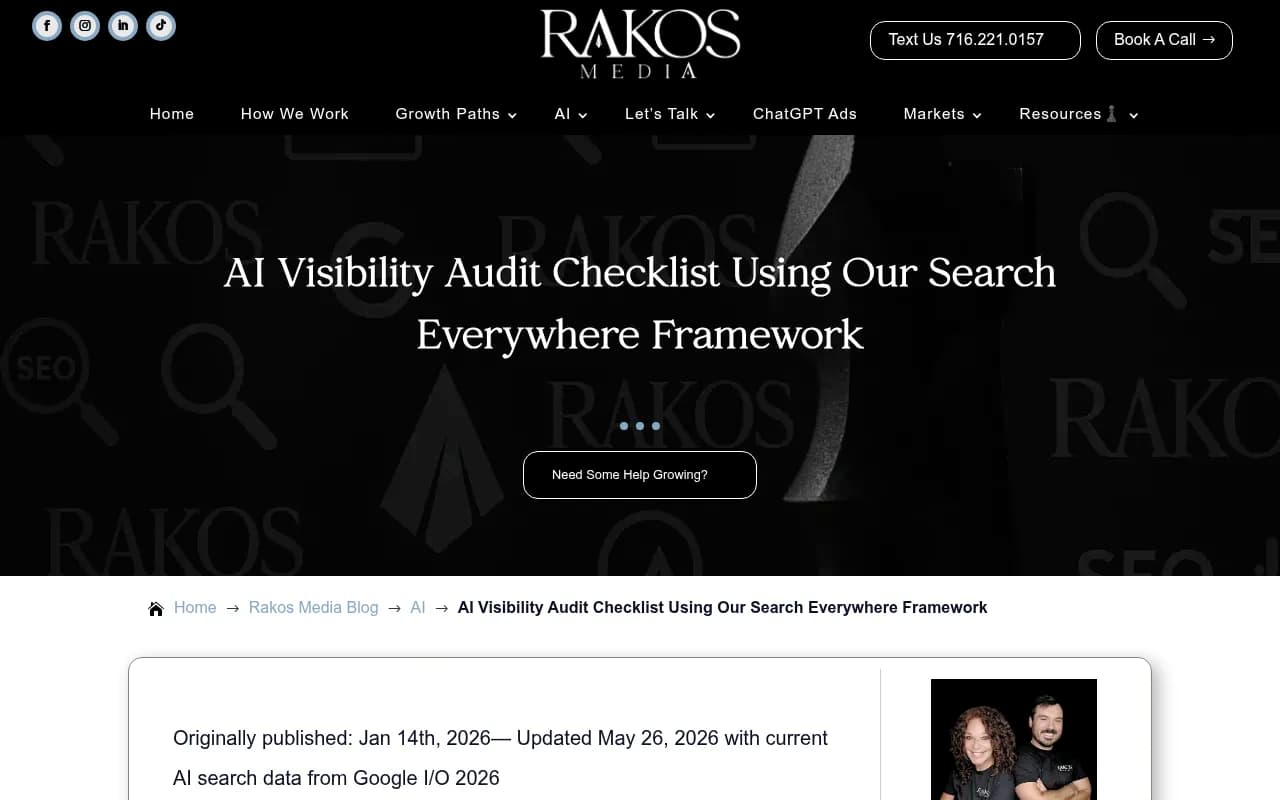 AI brand visibility audit checklist showing the Search Everywhere framework for diagnosing AI search gaps