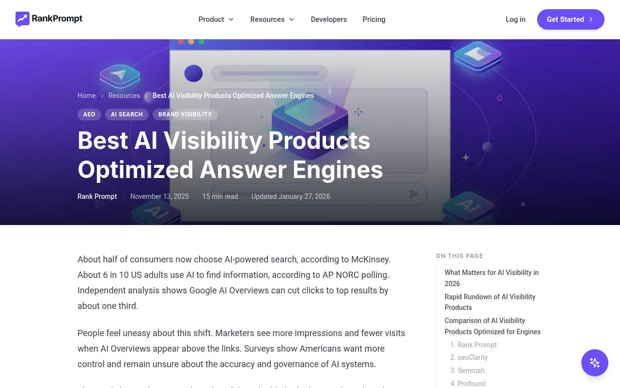 AI visibility tools overview showing competitive landscape data