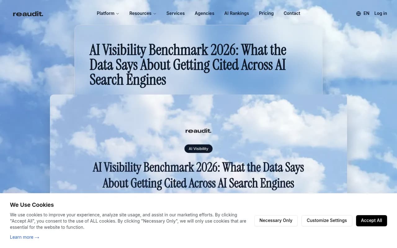 AI search visibility benchmark data and research findings for 2026