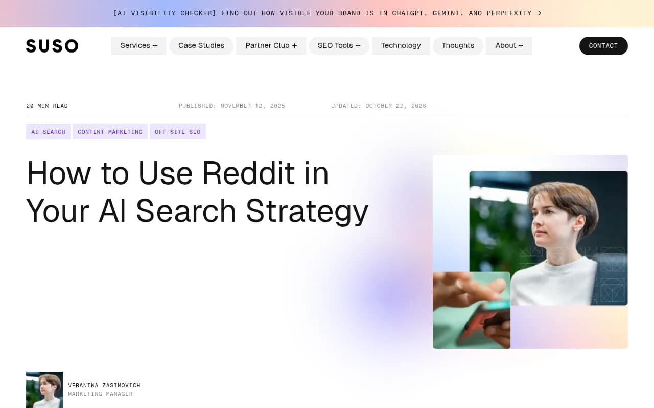 SUSO's guide on using Reddit in an AI search strategy