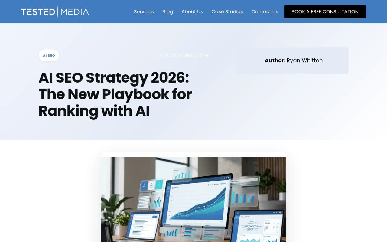 AI SEO strategy 2026 showing the 4 layers from Google rankings to LLM citations