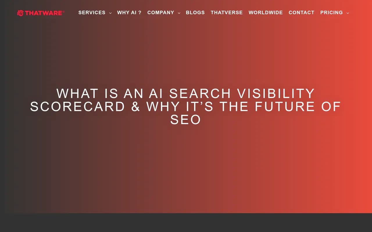 AI Search Visibility Scorecard concept - tracking AI inclusion vs traditional rankings