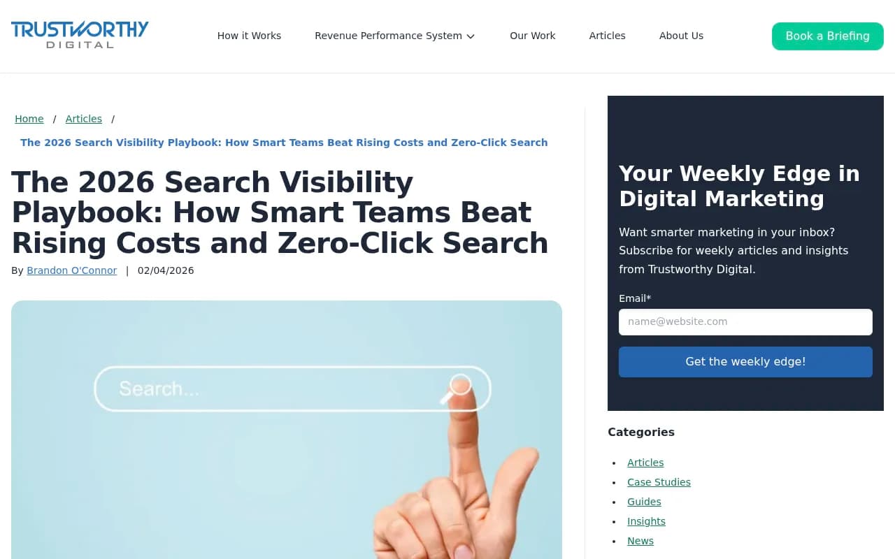 2026 search visibility playbook showing the double squeeze effect on marketing teams