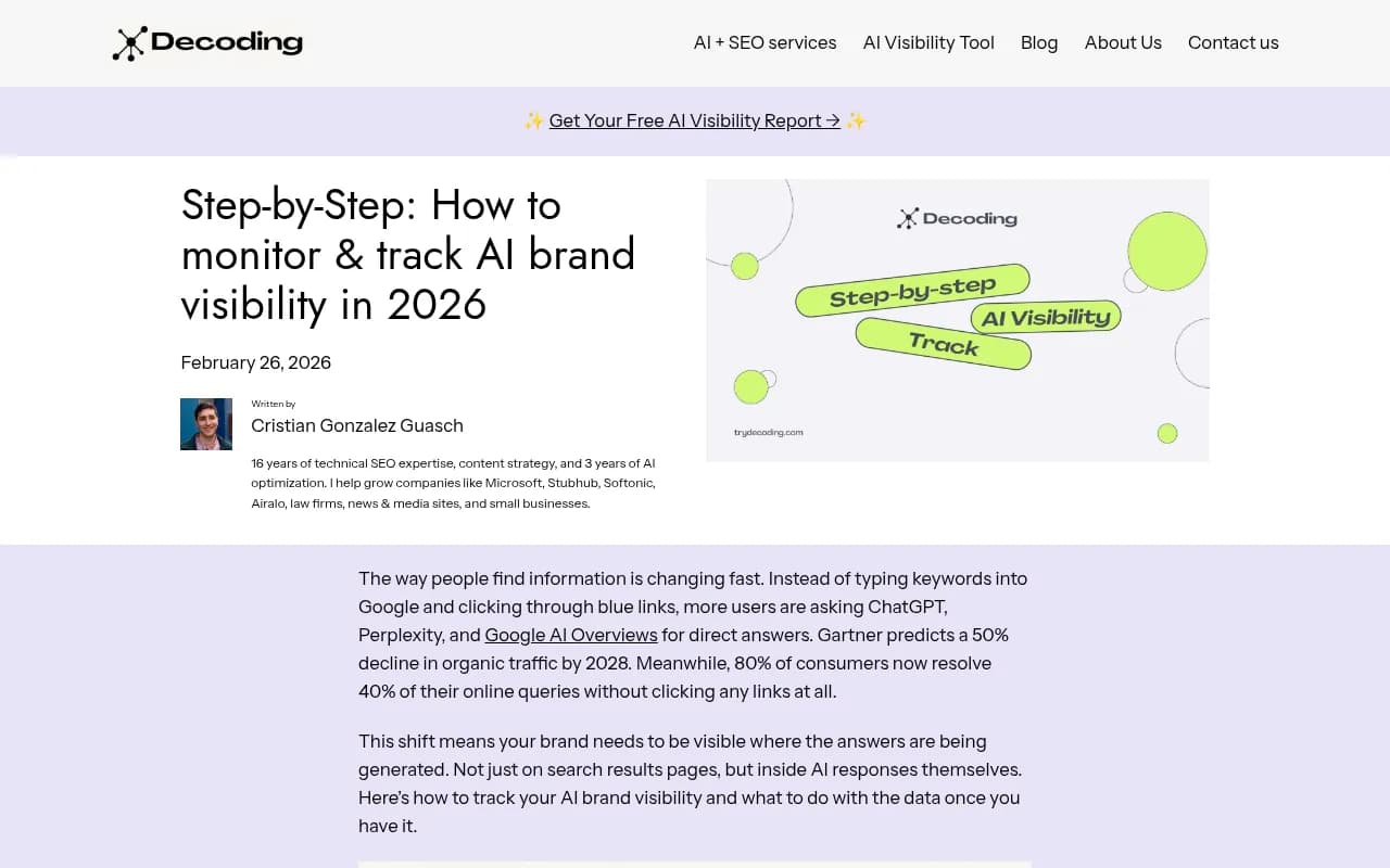 Step-by-step guide to tracking AI brand visibility, showing how to set up monitoring workflows across major AI platforms