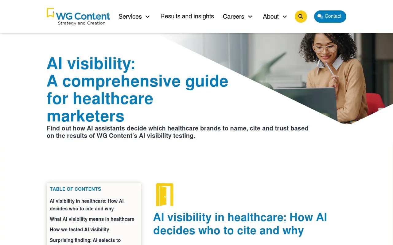 WG Content guide on how AI assistants decide which healthcare brands to name and cite