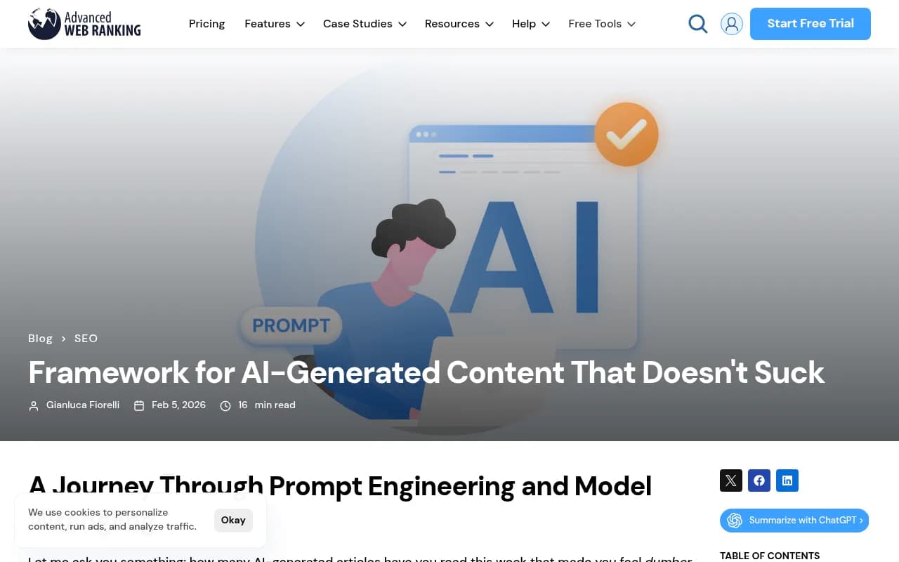 AI content optimization framework
