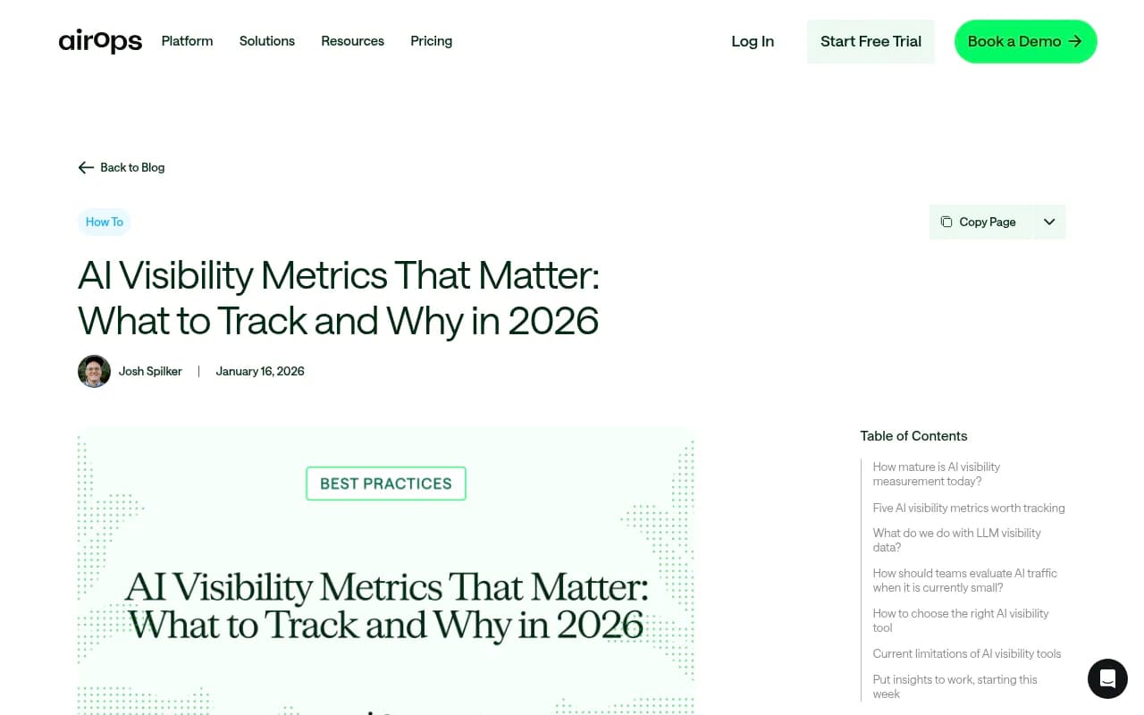 AI visibility tracking dashboard showing prompt-level metrics