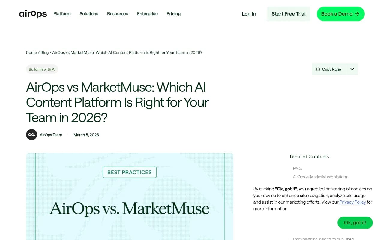 AirOps vs MarketMuse comparison page on the AirOps blog
