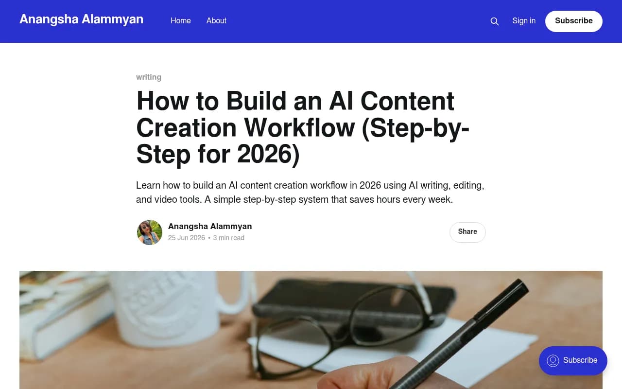 A step-by-step 2026 AI content creation workflow starting with research and planning