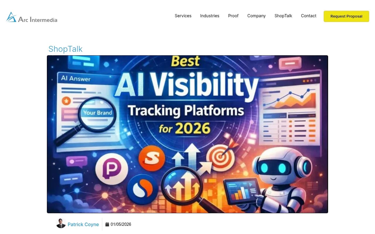 AI visibility platform rankings overview from Arc Intermedia's 2026 comparison