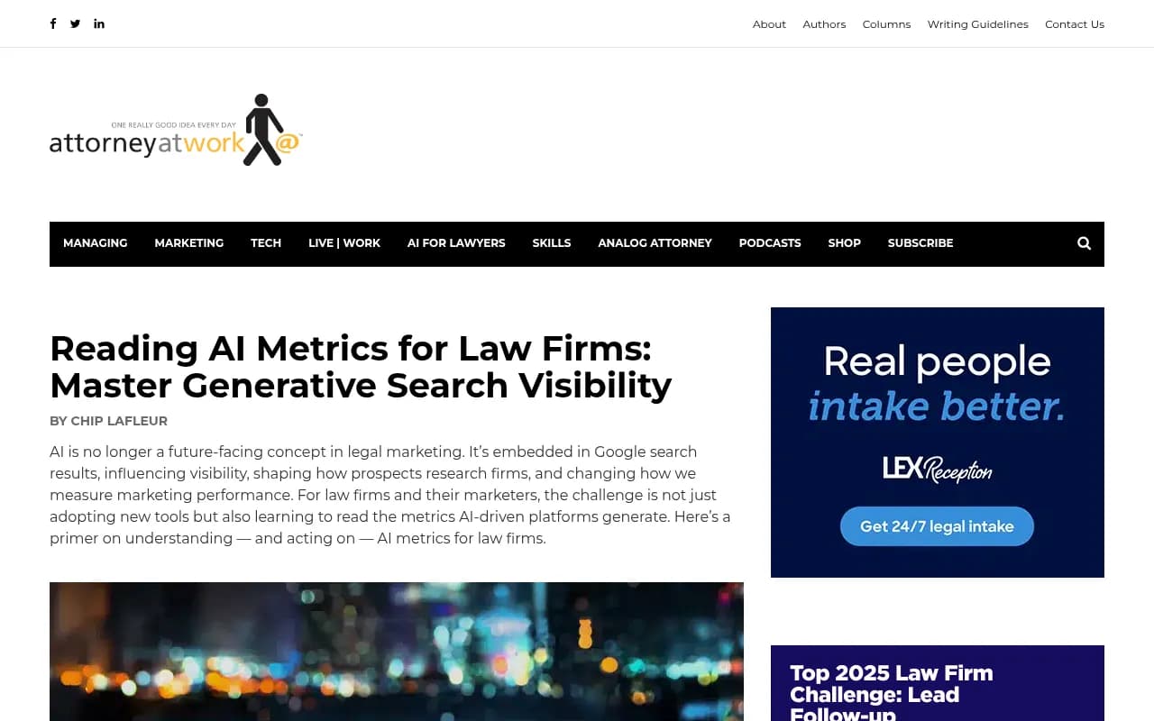 A law firm marketing guide walking through how to read AI-driven search metrics like impressions, branded search, and zero-click behavior
