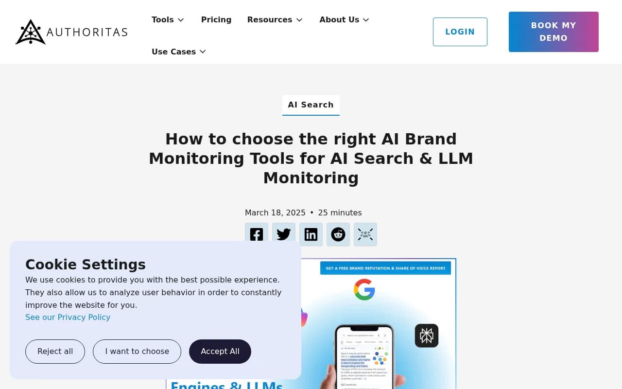 A brand monitoring criteria checklist covering data accuracy, freshness, and hallucination detection