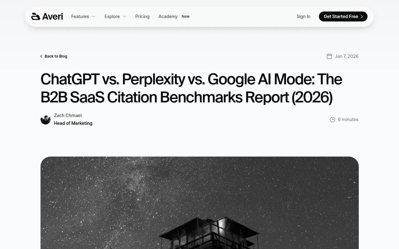 B2B SaaS citation benchmarks comparing ChatGPT, Perplexity, and Google AI Mode across source preferences and content requirements