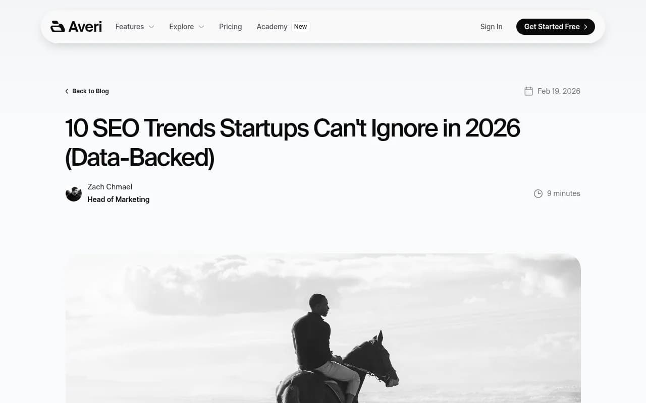 10 SEO trends data showing AI search traffic growth of 527% and zero-click search statistics for 2026